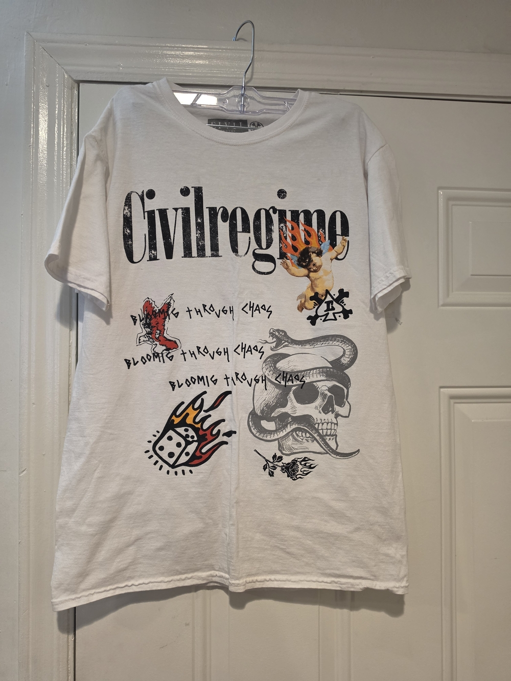 Civil Regime White Graphic Short-Sleeve Tee - Men